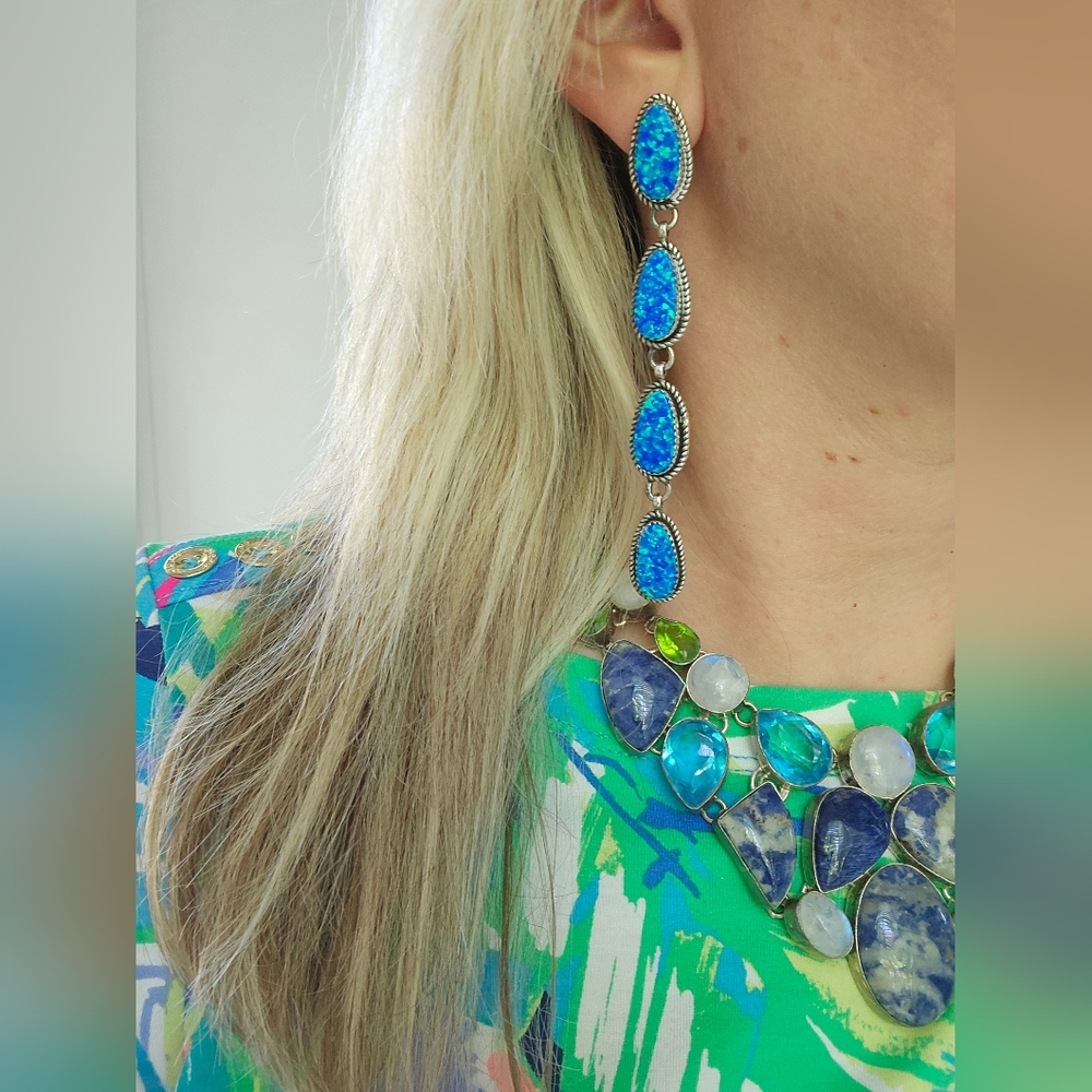 Fire Opal Drop Earrings